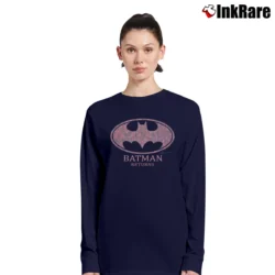 Women’s 1990s Batman Returns Pink Logo Black Long-Sleeve Top in navy | Sleek, Versatile, All-Season