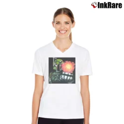 Women’s 1990s Boba Fett Star Wars V-Neck Tee in white | Chic Neckline, Soft Texture