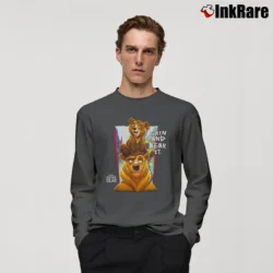 Men’s 1990s Brother Bear Cartoon Disney Long-Sleeve Shirt in charcoal | Sleek, Lightweight, Year-Round Wear