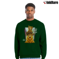 Men’s 1990s Brother Bear Cartoon Disney Crewneck Sweatshirt in forest green | Cozy Fabric, Clean Style