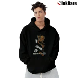Men’s 1990s Bruce Lee Dragon Shadow Martial Arts Pullover Hoodie in black | Cozy, Durable, Modern Fit