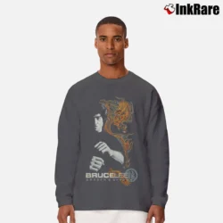 Men’s 1990s Bruce Lee Dragon Shadow Martial Arts Long-Sleeve Shirt in charcoal | Sleek, Lightweight, Year-Round Wear