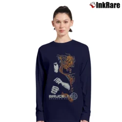 Women’s 1990s Bruce Lee Dragon Shadow Martial Arts Long-Sleeve Top in navy | Sleek, Versatile, All-Season