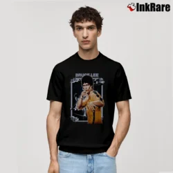 Men’s 1990s Bruce Lee The Dragon Chinese Legend Movie Classic T-Shirt in black | Soft, Breathable Everyday Wear