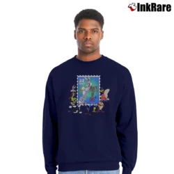 Men’s 1990s Bugs Bunny Looney Tunes 32 Cent Stamp Crewneck Sweatshirt in navy | Cozy Fabric, Clean Style