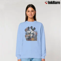 Women’s 1990s California Mickey Minnie Mouse Relaxed Sweatshirt in light blue | Soft, Laid-Back Vibe