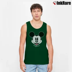 Men’s 1990s California Mickey Mouse Faded Tank Top in forest green | Breathable, Active-Friendly Design