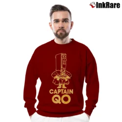 Men’s 1990s Captain Qo Circuit Breaker Summit Group Cartoon Crewneck Sweatshirt in maroon | Cozy Fabric, Clean Style