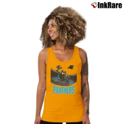 Women’s 1990s Carolina Panthers Tasmanian Devil Looney Tunes Tank Top in orange | Lightweight, Movement-Friendly