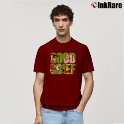 Men’s 1990s Charlie Brown Snoopy Good Grief Classic T-Shirt in maroon | Soft, Breathable Everyday Wear