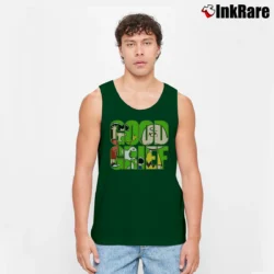 Men’s 1990s Charlie Brown Snoopy Good Grief Tank Top in forest green | Breathable, Active-Friendly Design
