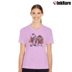 Women’s 1990s Chicago Bulls Looney Tunes NBA V-Neck Tee in light pink | Chic Neckline, Soft Texture