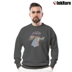 Men’s 1990s Cinderella Disney Cartoon Crewneck Sweatshirt in charcoal | Cozy Fabric, Clean Style