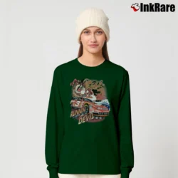 Women’s 1990s Dale Earnhardt Tasmanian Devil Nascar Looney Tunes Long-Sleeve Top in forest green | Sleek, Versatile, All-Season