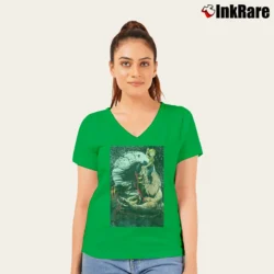 Women’s 1990s Dale Keown Pitt Marvel Comics Artist V-Neck Tee in irish green | Chic Neckline, Soft Texture