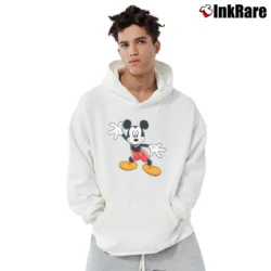 Men’s 1990s Disney Big Logo Mickey Mouse Pullover Hoodie in white | Cozy, Durable, Modern Fit