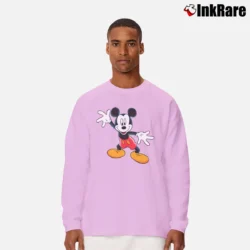 Men’s 1990s Disney Big Logo Mickey Mouse Long-Sleeve Shirt in light pink | Sleek, Lightweight, Year-Round Wear