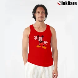 Men’s 1990s Disney Big Logo Mickey Mouse Tank Top in red | Breathable, Active-Friendly Design