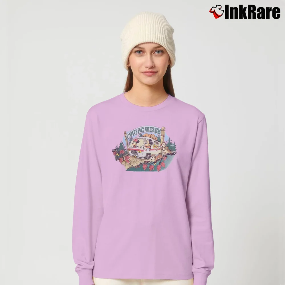 Women’s 1990s Disney Mickey Mouse Fort Wilderness Camp Long-Sleeve Top in light pink | Sleek, Versatile, All-Season