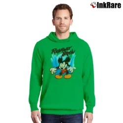 Men’s 1990s Disney Runaway Brain Mickey Mouse Pullover Hoodie in irish green | Cozy, Durable, Modern Fit