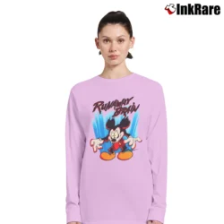 Women’s 1990s Disney Runaway Brain Mickey Mouse Long-Sleeve Top in light pink | Sleek, Versatile, All-Season