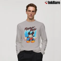 Men’s 1990s Disney Runaway Brain Mickey Mouse Long-Sleeve Shirt in sport grey | Sleek, Lightweight, Year-Round Wear
