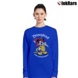 Women’s 1990s Disneyland Fire Department Mickey Mouse Long-Sleeve Top in royal blue | Sleek, Versatile, All-Season