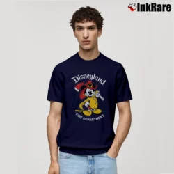 Men’s 1990s Disneyland Fire Department Mickey Mouse Classic T-Shirt in navy | Soft, Breathable Everyday Wear