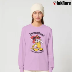 Women’s 1990s Disneyland Fire Department Mickey Mouse Vintage Long-Sleeve Top in light pink | Sleek, Versatile, All-Season