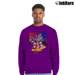 Men’s 1990s Disneyland Mickey Cartoon Graphic Crewneck Sweatshirt in purple | Cozy Fabric, Clean Style