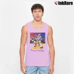 Men’s 1990s Disneyland Mickey Cartoon Graphic Tank Top in light pink | Breathable, Active-Friendly Design