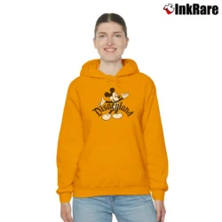 Women’s 1990s Disneyland Mickey Mouse Acid Wash Cozy Hoodie in orange | Warm, Structured, Stylish