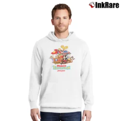 Men’s 1990s Disneyland Mickey's Toontown Characters Pullover Hoodie in white | Cozy, Durable, Modern Fit