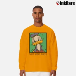 Men’s 1990s Donald Duck Cartoon Disney World Long-Sleeve Shirt in orange | Sleek, Lightweight, Year-Round Wear