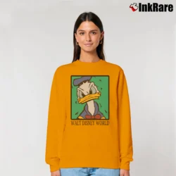 Women’s 1990s Donald Duck Cartoon Disney World Relaxed Sweatshirt in orange | Soft, Laid-Back Vibe