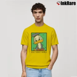 Men’s 1990s Donald Duck Cartoon Disney World Classic T-Shirt in yellow | Soft, Breathable Everyday Wear
