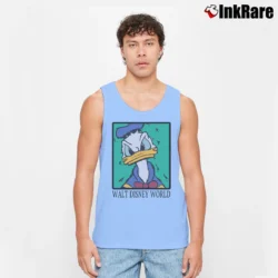 Men’s 1990s Donald Duck Cartoon Disney World Tank Top in light blue | Breathable, Active-Friendly Design
