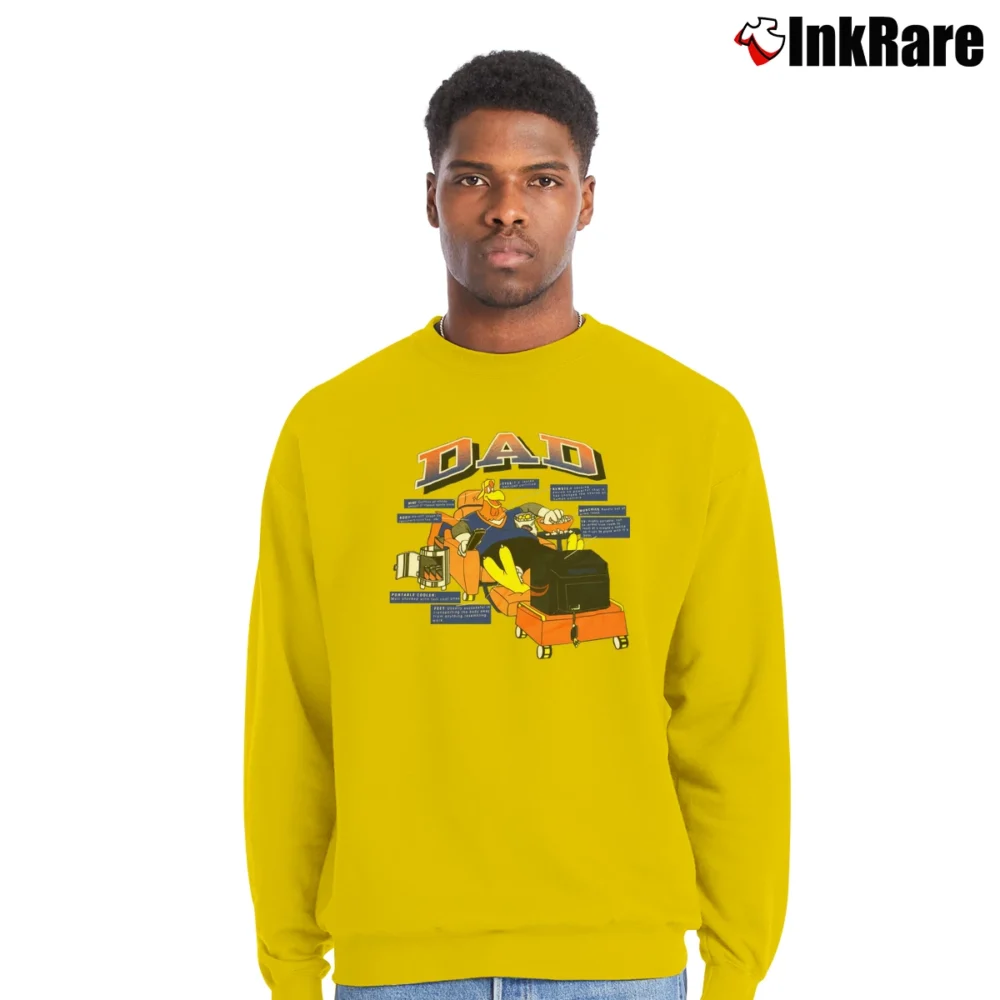 Men’s 1990s Father's Day Looney Tunes Foghorn Leghorn Crewneck Sweatshirt in yellow | Cozy Fabric, Clean Style