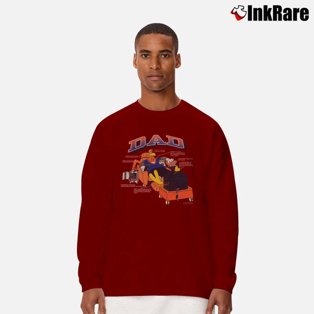 Men’s 1990s Fathers Day Foghorn Leghorn Looney Tunes Character Long-Sleeve Shirt in maroon | Sleek, Lightweight, Year-Round Wear