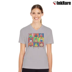 Women’s 1990s Flintstones Distressed Fred V-Neck Tee in sport grey | Chic Neckline, Soft Texture