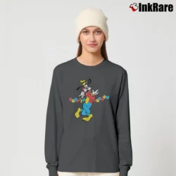 Women’s 1990s Goofin' Around Goofy Disney Mickey Mouse Long-Sleeve Top in charcoal | Sleek, Versatile, All-Season