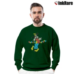 Men’s 1990s Goofin' Around Goofy Disney Mickey Mouse Crewneck Sweatshirt in forest green | Cozy Fabric, Clean Style