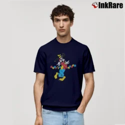 Men’s 1990s Goofin' Around Goofy Disney Mickey Mouse Classic T-Shirt in navy | Soft, Breathable Everyday Wear
