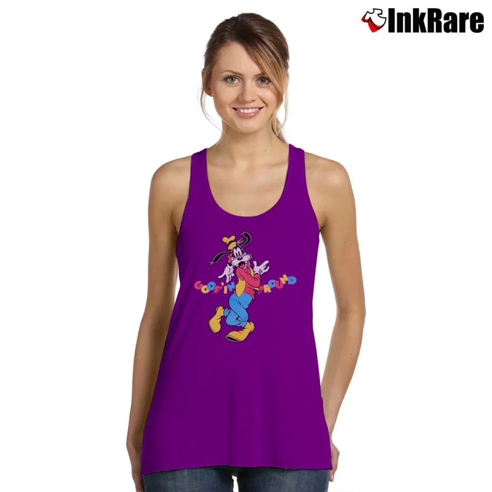 Women’s 1990s Goofin' Around Goofy Disney Mickey Mouse Tank Top in purple | Lightweight, Movement-Friendly