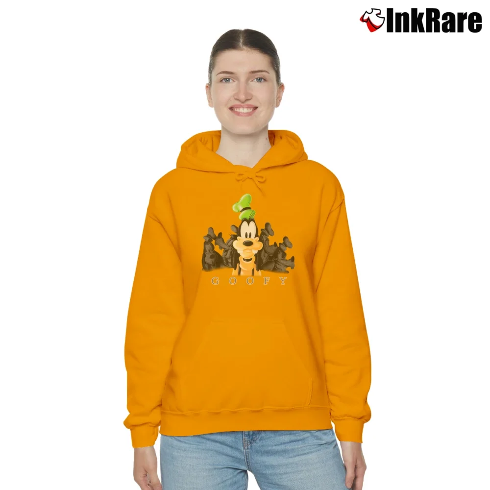 Women’s 1990s Goofy Cartoon Black Disney Cozy Hoodie in orange | Warm, Structured, Stylish