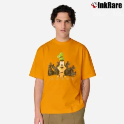 Men’s 1990s Goofy Cartoon Black Disney Classic T-Shirt in orange | Soft, Breathable Everyday Wear