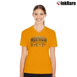 Women’s 1990s Grateful Dead Alfred State College V-Neck Tee in orange | Chic Neckline, Soft Texture