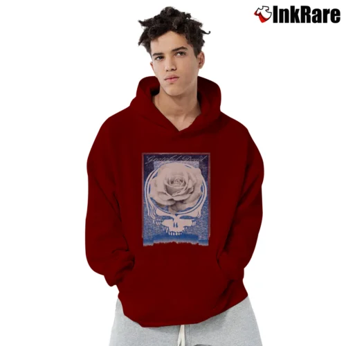 1990s Grateful Dead Rose Stealie Tour Men’s Pullover Hoodie in maroon – Ultimate Warmth Men’s 1990s Grateful Dead Rose Stealie Tour Pullover Hoodie in maroon | Cozy, Durable, Modern Fit