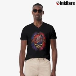 Men’s 1990s Grateful Dead San Francisco Giants V-Neck Tee in black | Sharp, Breathable, Everyday Staple