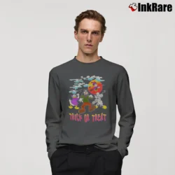 Men’s 1990s Halloween Mickey Mouse Disney Trick Or Treat Long-Sleeve Shirt in charcoal | Sleek, Lightweight, Year-Round Wear